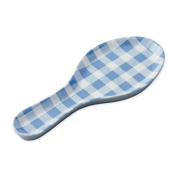 Gourmet Art Blue Gingham Melamine Spoon Rest Spoon Holder Kitchen Utensil Holders
