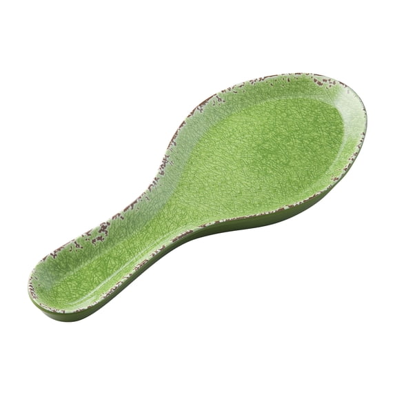Gourmet Art Melamine Spoon Rest/Spoon Holder (Crackle, Green)