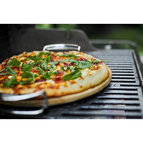Gourmet BBQ System Pizza Stone with Carry Rack,16.7" Long