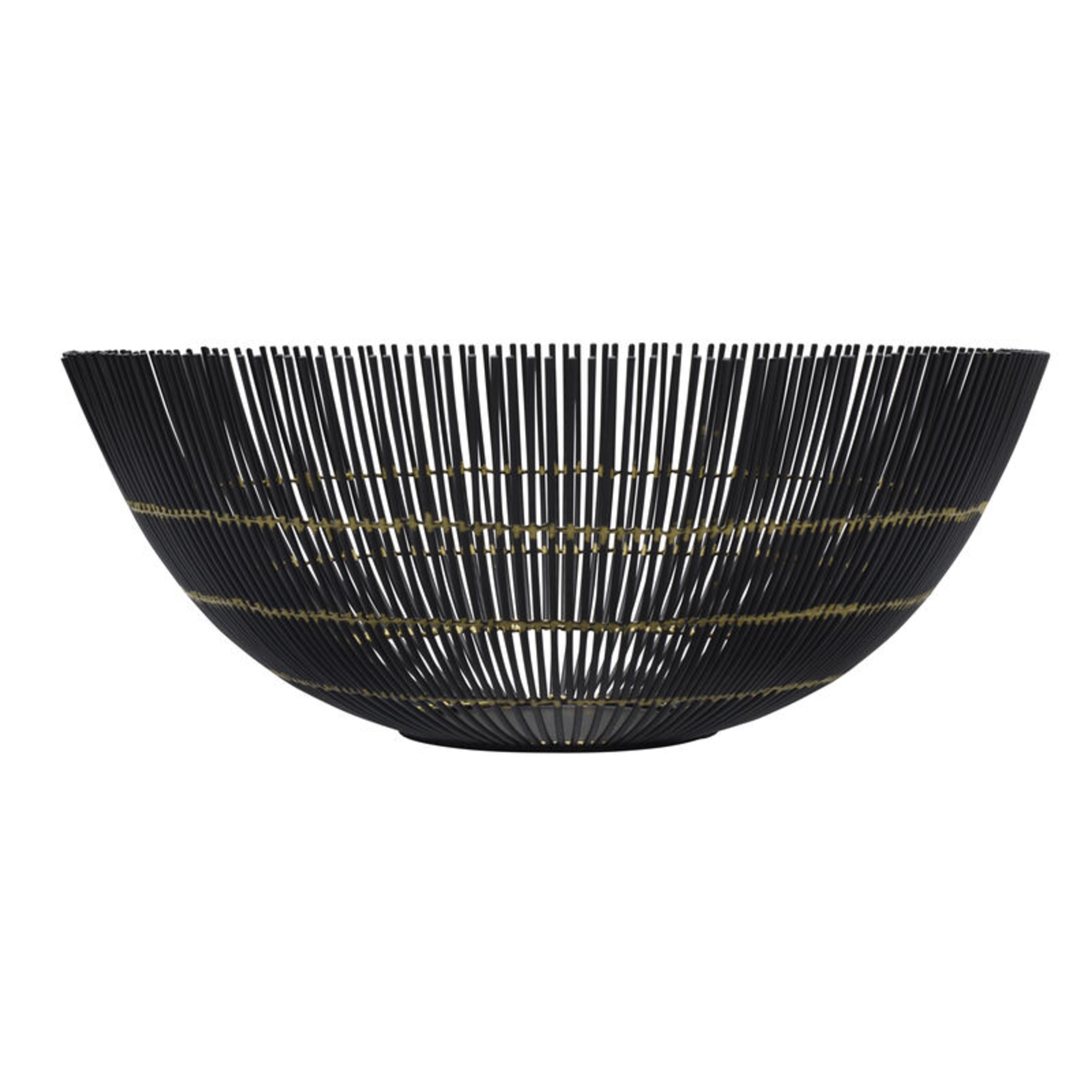 Black and Gold Iron Round Centerpiece Fruit Basket