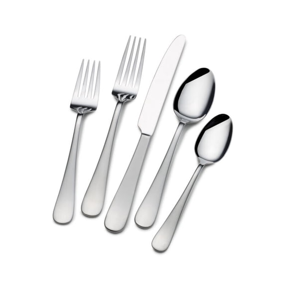 Gourmet Basics by Mikasa Satin Symmetry 42-Piece Flatware Set, Service for 8