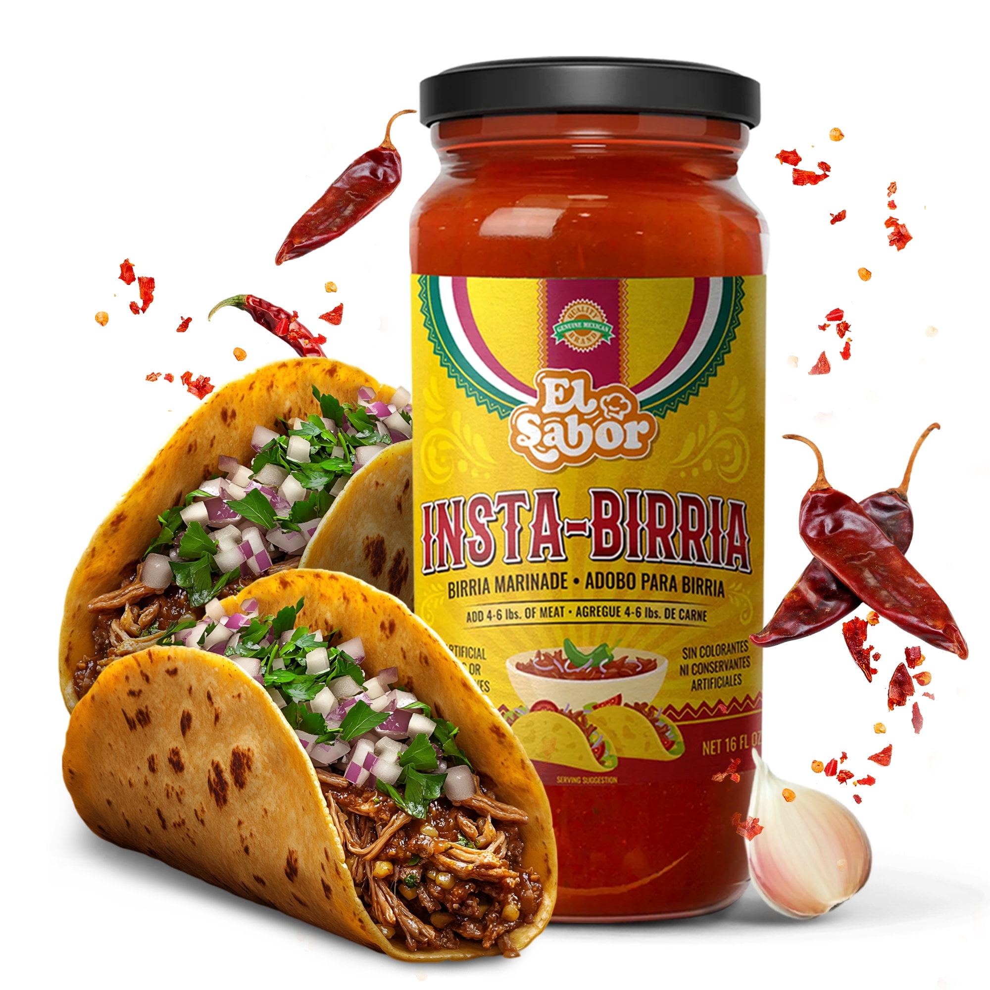 EL SABOR PRODUCTS Instabirria Adobo Sauce, 16 oz Glass Jar