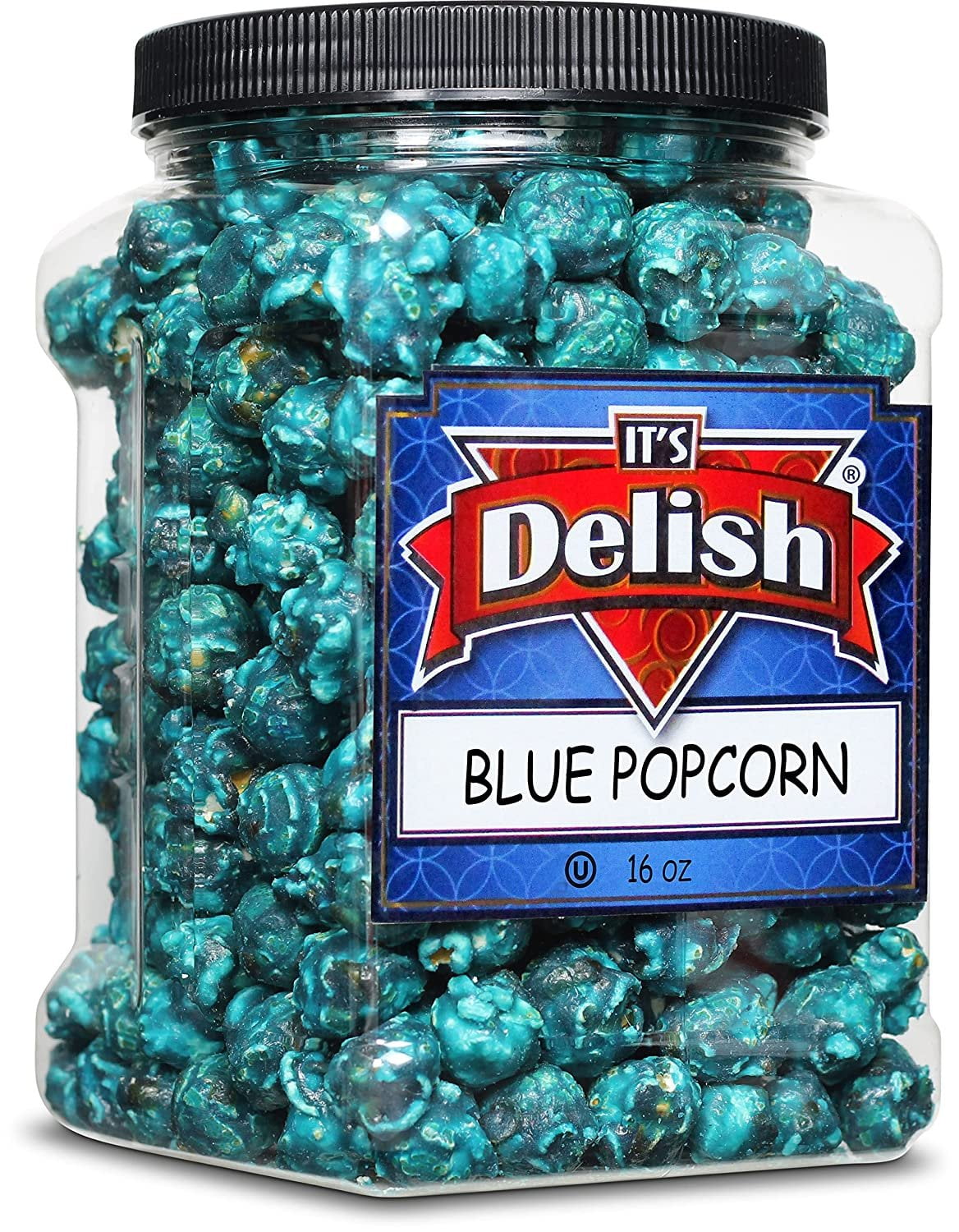 Gourmet Blue Raspberry Flavored Popcorn by It's Delish 16 Oz Jumbo