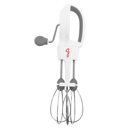 Gourmet By Starfrit 080825-003-0000 Dual-Whisk Handheld Egg Beater, White
