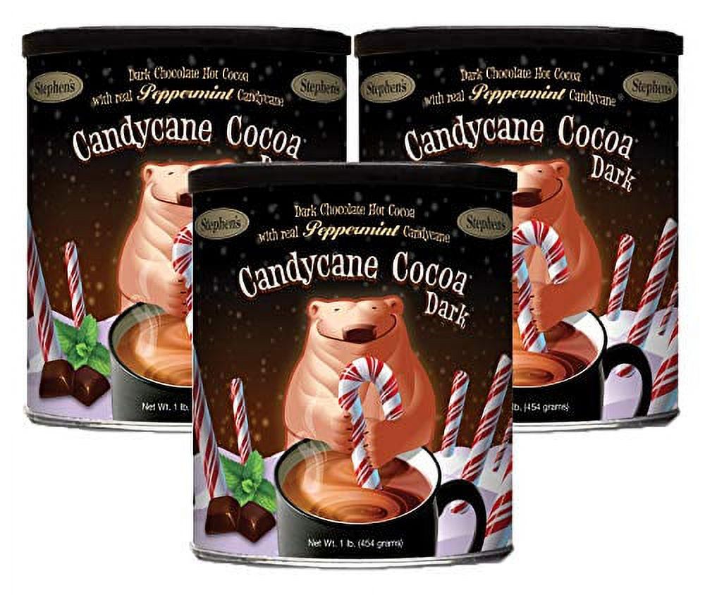 Gourmet Candy Cane Cocoa, Dark Chocolate, 1 LB (Pack Of 3)