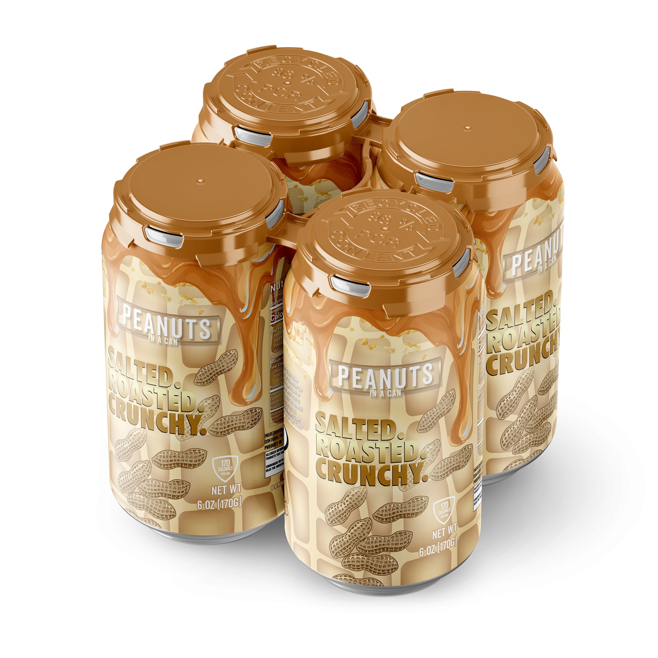 Gourmet Canned Salted Roasted Peanuts (24oz Four Pack Cans)