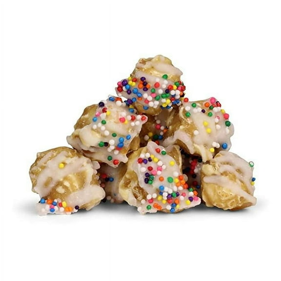 Gourmet Caramel Party Time Popcorn by Its Delish, 5 lbs Bulk Bag - Birthday Cake themed Candy Popcorn with Rainbow Nonpareils - Festive Chocolate Air Popped Sweet Crunchy Popcorn, Vegan, Kosher