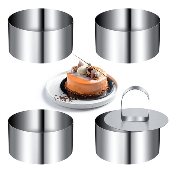 Gourmet Chef's Choice, Stainless Steel Pastry Tools With Seamless Design, Non-Stick Surface Promotes Easy Release, Food Grade Material Ensures Hygiene, 4 Pieces, Ideal For Cake