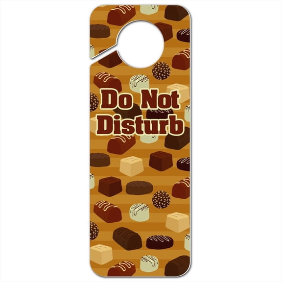 Gourmet Chocolate Candy Sweets Pattern Plastic Door Knob Hanger Sign