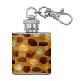 thumbnail image 1 of Gourmet Chocolate Candy Sweets Pattern Stainless Steel 1oz Mini Flask Key Chain, 1 of 3