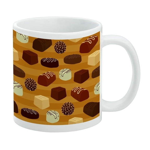 Gourmet Chocolate Candy Sweets Pattern White Mug