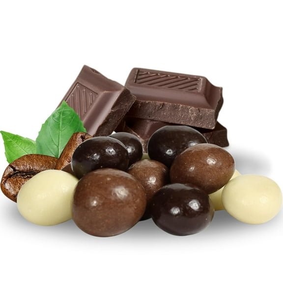 Gourmet Chocolate Covered Espresso Beans Medley by Its Delish, 3 LBS Bulk Bag Mix of Dark, Milk & White Chocolate Covered Roasted Coffee Beans Chocolate Candy Snack Kosher Dairy