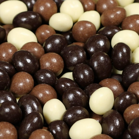 Gourmet Chocolate Covered Espresso Beans Medley by Its Delish, 5 Lbs Bulk Bag Mix of Dark, Milk & White Chocolate Covered Roasted Coffee Beans Chocolate Candy Snack Kosher Dairy