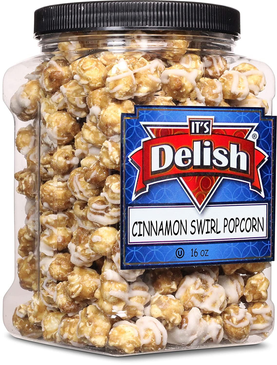 Gourmet Cinnamon Swirl Popcorn by Its Delish, 16 Oz 1 Lb Jumbo