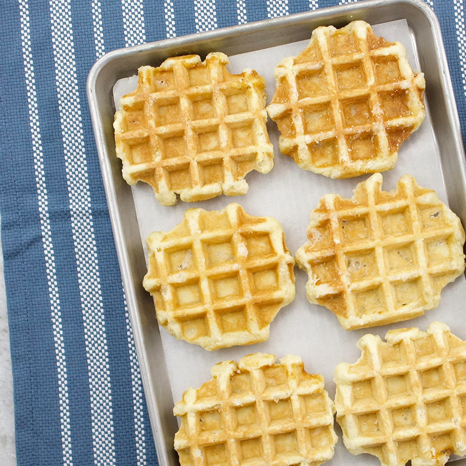 Gourmet Classic Liège Belgian Waffles, Baked Belgian Waffles Snack, 12