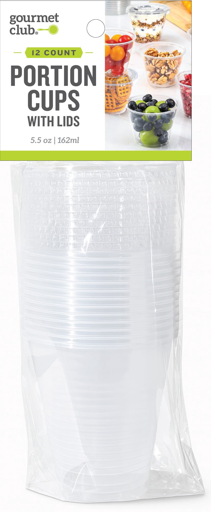 Gourmet Club 5.5 oz Disposable Snack Cups with Lids for Snacks & Sauces
