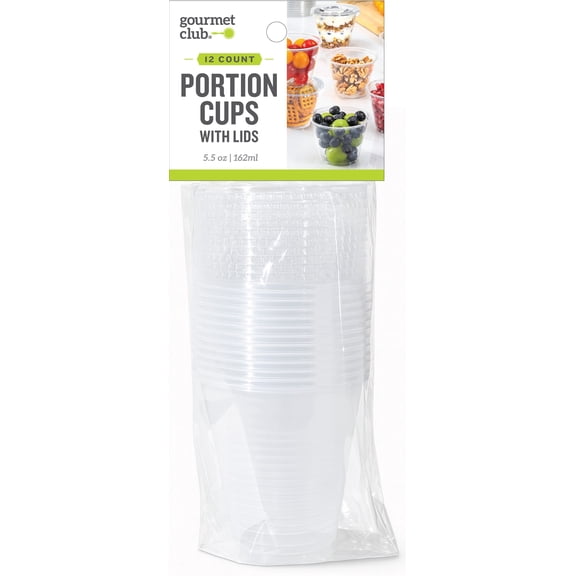 Gourmet Club 5.5 oz Disposable Snack Cups with Lids for Snacks & Sauces