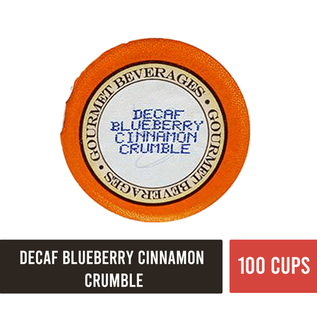 Gourmet Coffee Corim Decaf Blueberry Cinnamon Crumble Medium Roast, Coffee Pods, 100 Ct