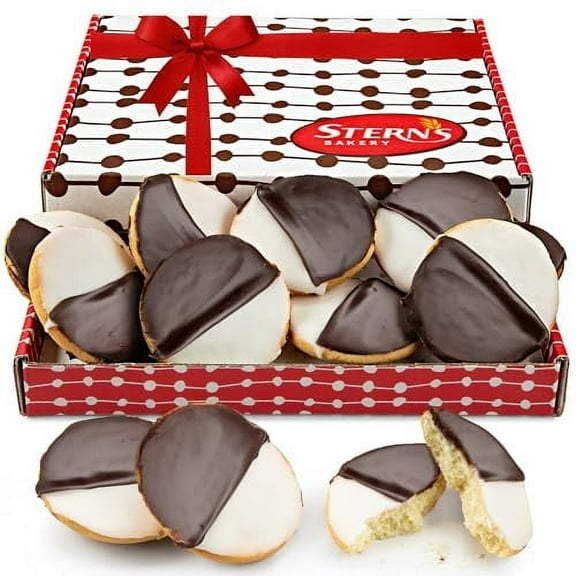 Gourmet Cookies Gift Box | Black and White Cookies [9 Count] | Fresh Baked Cookies Individually Wrapped | Chocolate Cookies for Birthday Gifts, Holidays Get Well | Kosher, Nut Free | Sterns Bakery