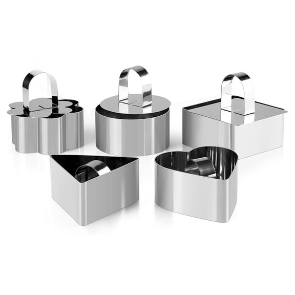 Gourmet Cooking Aid Stainless Steel Cake Rings, Durable Stainless Steel for Professional Chef Quality with Oven Safe Freezer Safe Features, Excellent for Baking Pastries and More