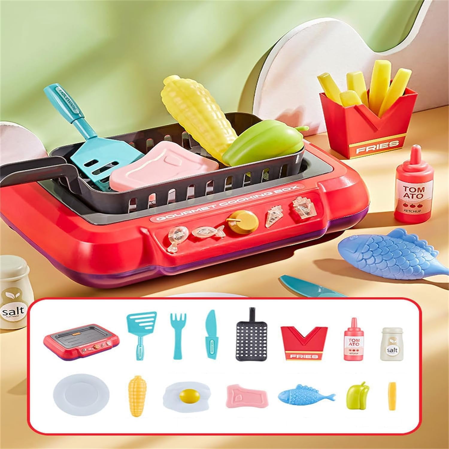 Gourmet Cooking Box Toy, Simulation Cooking Toy, Pretend Play Gourmet