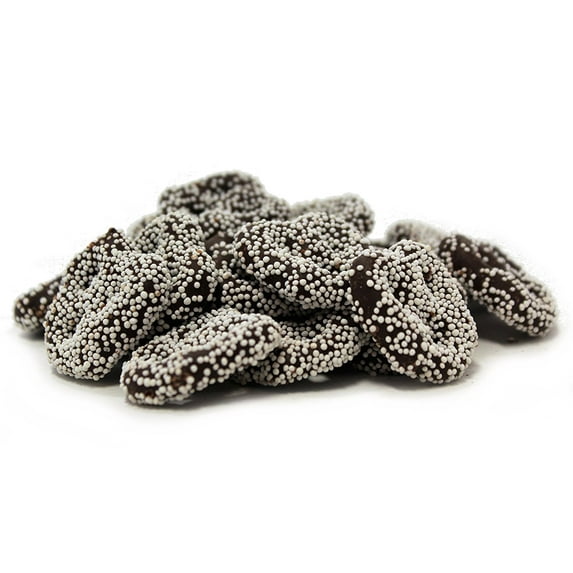 Gourmet Dark Chocolate Covered Pretzels with White Nonpareil by Its Delish, 3.5 Oz Bag