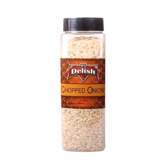Gourmet Dried Chopped Onion by Its Delish, 13.5 Oz Large Jar - No Preservatives, All Natural Dehydrated Onions Flakes, Certified Kosher