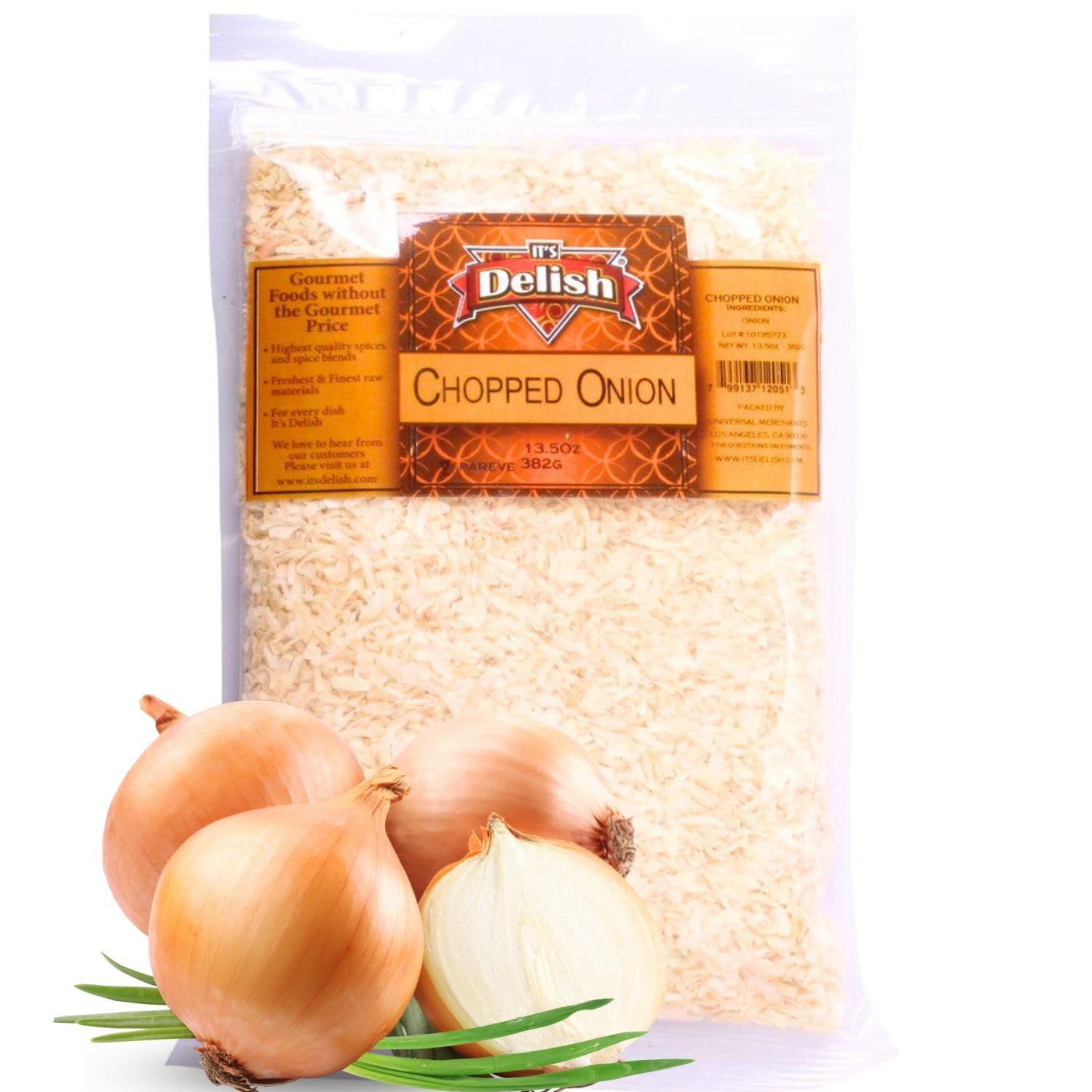 Gourmet Dried Chopped Onion by Its Delish, 2 LBS Bulk - Premium, No Preservatives, All Natural Dehydrated Onions Flakes, Certified Kosher