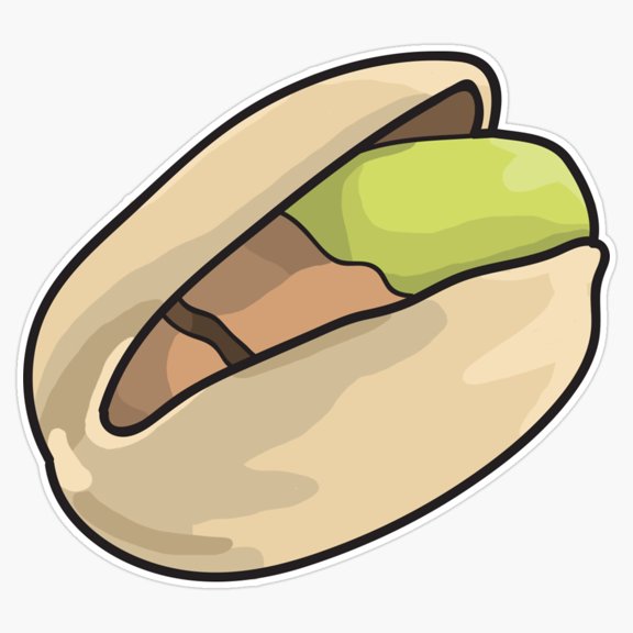 Gourmet Earthy Roasted Green Pistachio Nut Shell Agriculture Seed Icon Decal For Hydroflask Sticker