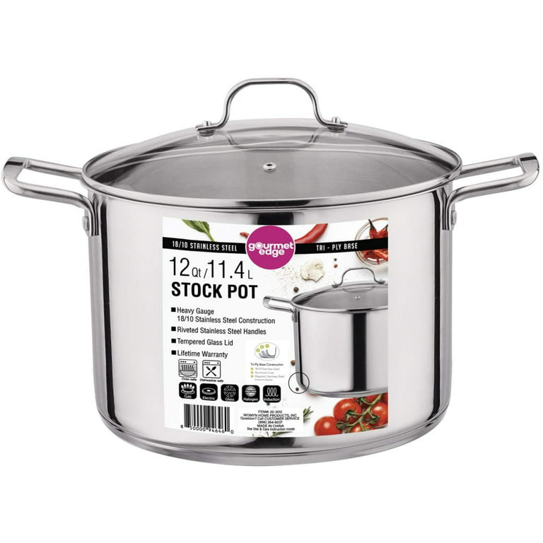 10 Qt Stock Pot 18/10 Stainless Steel Super Double Capsulated