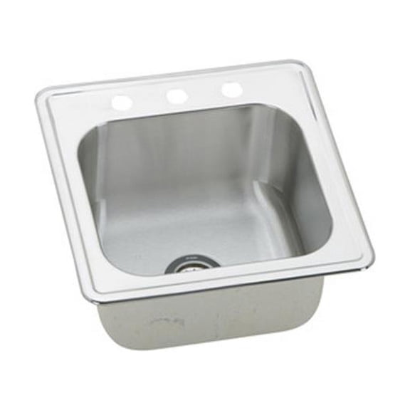 Gourmet Elite Top Mount Stainless Steel 20 in. x 20 in. x 10.125 in. with 3 Holes Single Bowl Sink