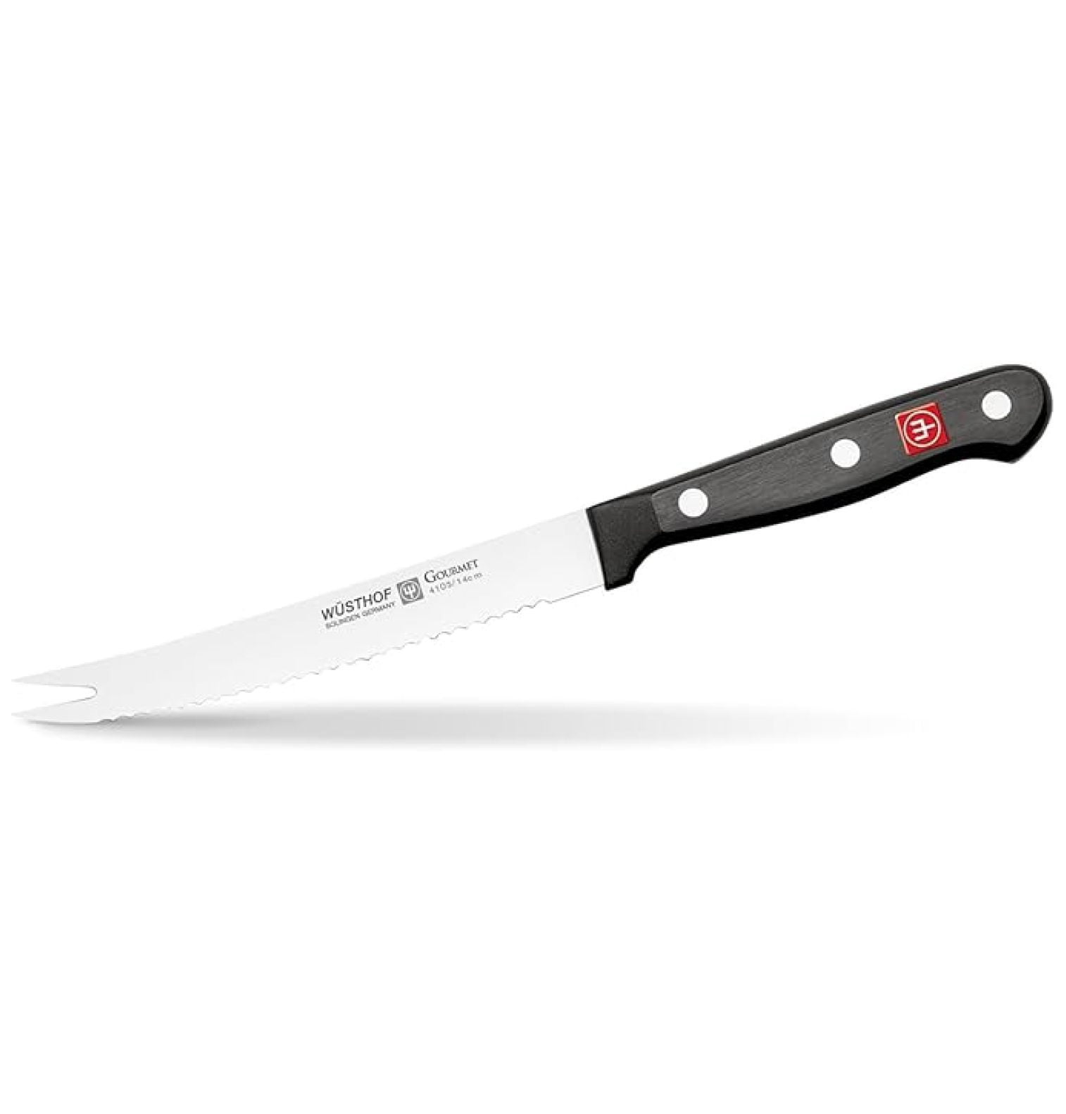 Gourmet Five Inch Tomato Knife | 5" Tomato Knife with Serrated Edge | Precise Laser Cut High Carbon Stainless Steel Serrated Utility Knife – Model