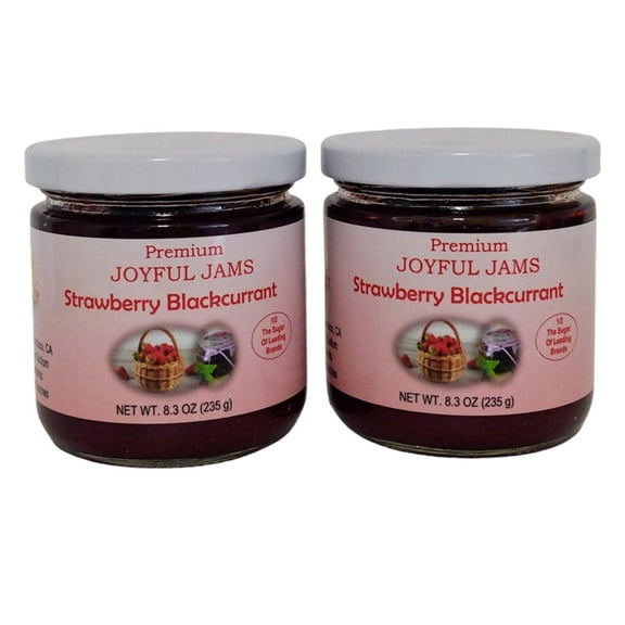 Gourmet - Fruitful Fair Premium Joyful Jams - Strawberry Blackcurrant Jam, 8.3 oz, 2 Jars