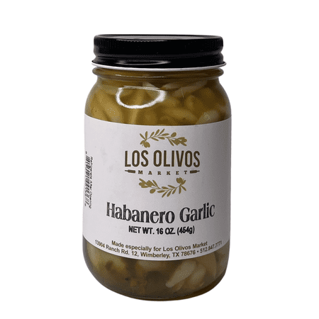 Gourmet Gardens Los Olivos Market Habanero Pepper and Garlic Glass Jar, 16oz