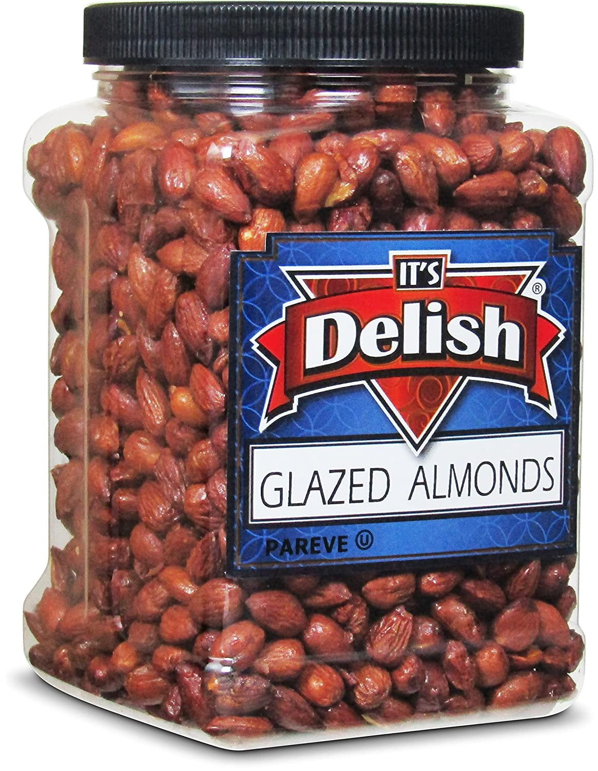 Gourmet Glazed Almonds by Its Delish, 40 Oz Jumbo Reusable Container Jar  Healthy Nuts, Vegan, Kosher, Non-GMO, No Artificial Flavors  Roasted and Lightly Sweetened for Salads, Snacking, Ice...