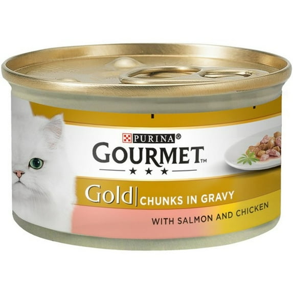 Gourmet Gold Salmon and Chicken In Gravy Cat Food 85g Case of 12