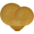 Gourmet Home Products Ribbed Bamboo Melamine 12Piece Dinnerware Set