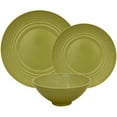 Gourmet Home Products Ribbed Bamboo Melamine 12Piece Dinnerware Set
