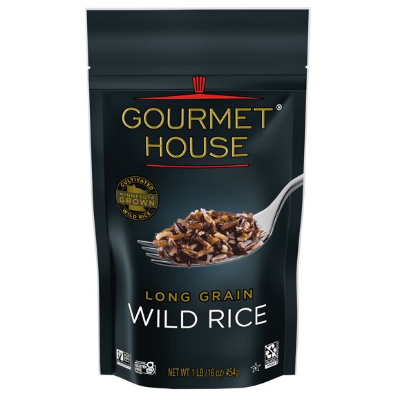 Gourmet House Cultivated Rice, Long Grain Wild Rice, 1 lb Pouch