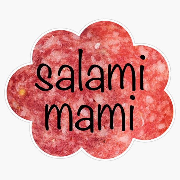 Gourmet Italian Delicatessen Salami Mami Aged Cured Meat Section Chef Slogan Decal For Fridge Sticker