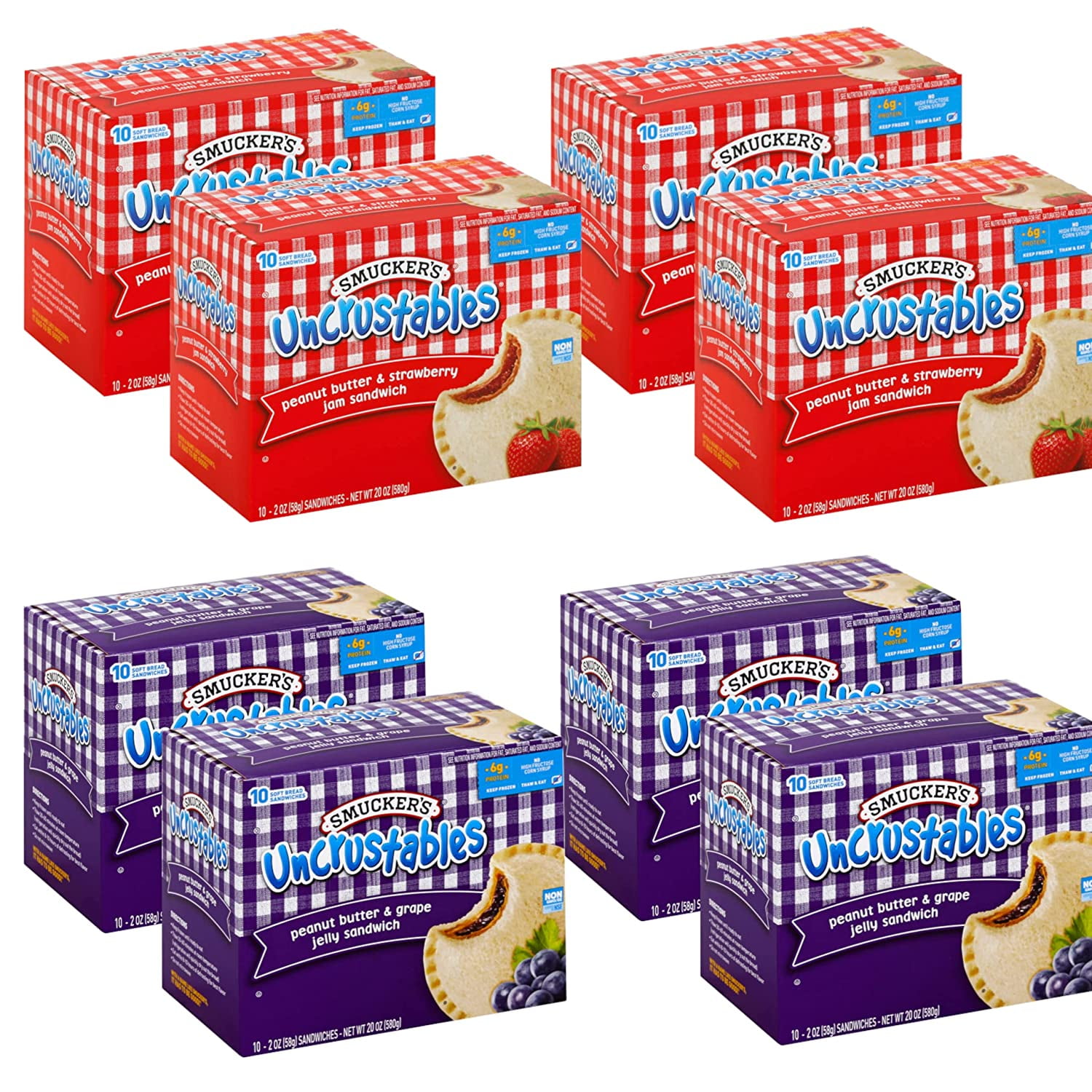 Gourmet Kitchen Uncrustables Variety Pack- Smuckers Sandwich Peanut ...