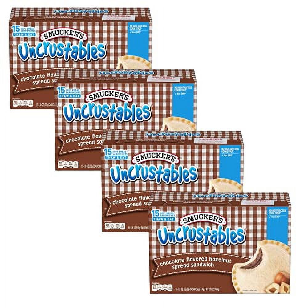 Gourmet Kitchn Uncrustables Flavored Hazelnut Spread Sandwich (4 Pack) 60 Total Sandwiches