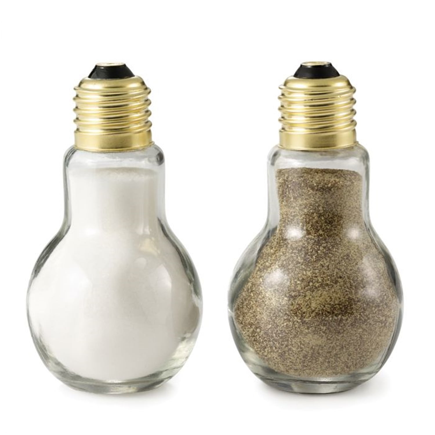 Gourmet - Light Bulb Shaped Salt and Pepper Shaker Set, Made of Glass 
