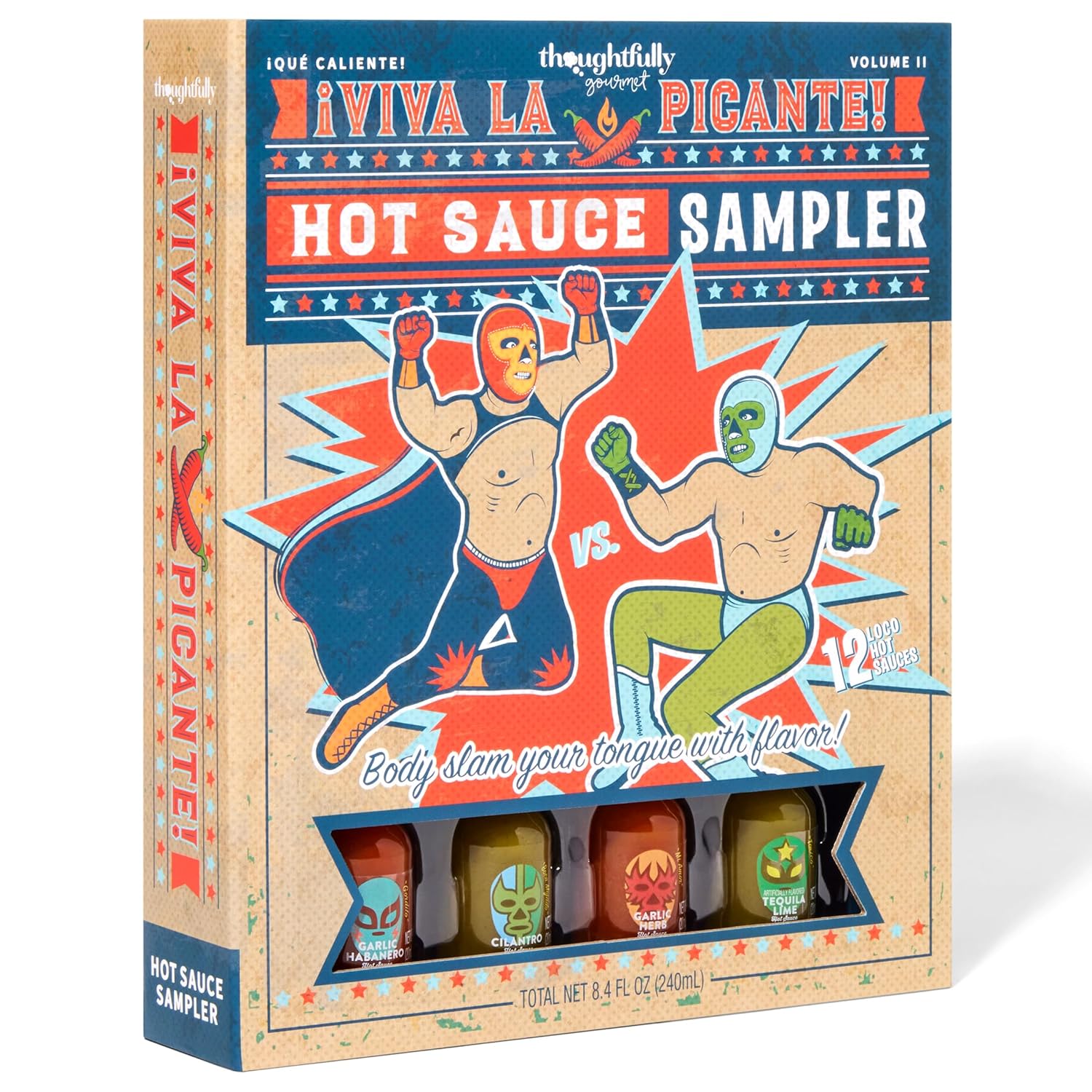 Gourmet, Luchador Hot Sauce Book Gift Set, Flavors Include Smoky