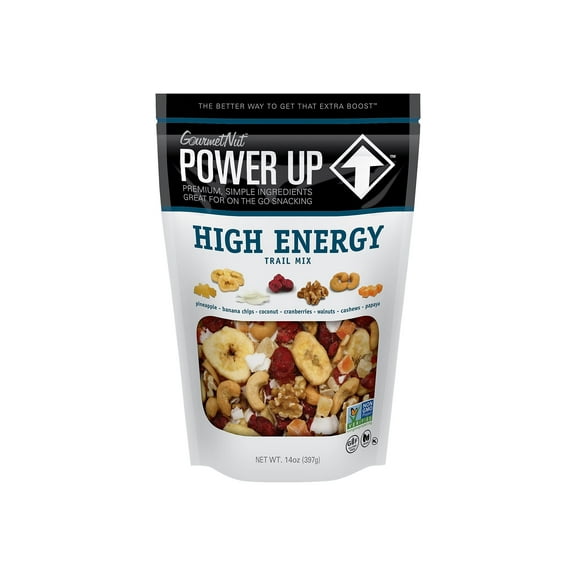 Gourmet Nut Power Up Nuts & Seeds, High Energy, 14oz, Pack of 6