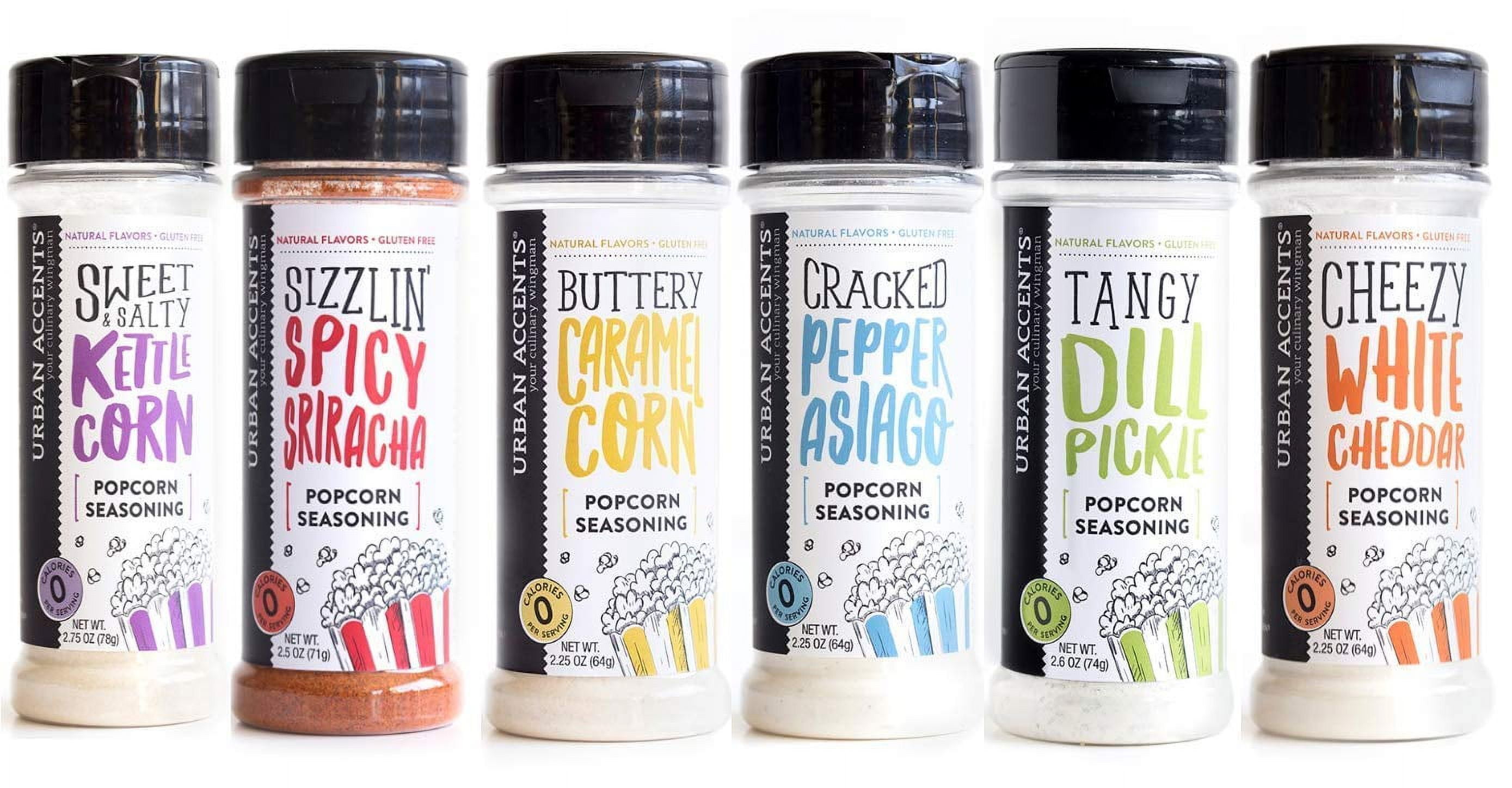 Gourmet Popcorn Seasoning Variety YPF5 Pack, All Natural (6 Flavors