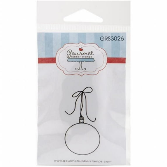 Gourmet Rubber Stamps GRS3026 Cling Stamps 2.75 x 4.75 in. - Ornament With Bow