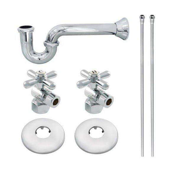Gourmet Scape Plumbing Supply Kit with 1.5 in. P-Trap - 0.5 in. IPS Inlet x 0.38 in. Compression Oulet, Polished Chrome