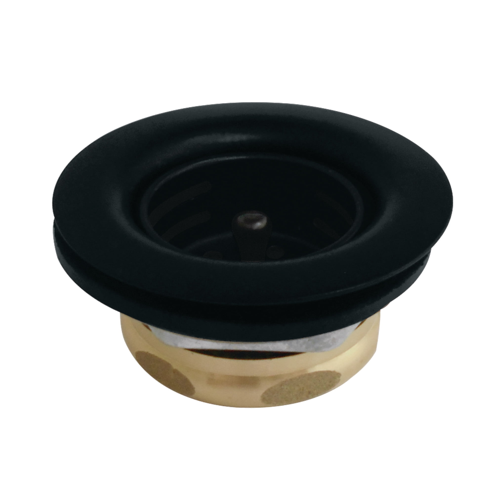 Kingston Brass K461BMB Stainless Steel Bar Sink Basket Strainer with Brass Nut in Matte Black