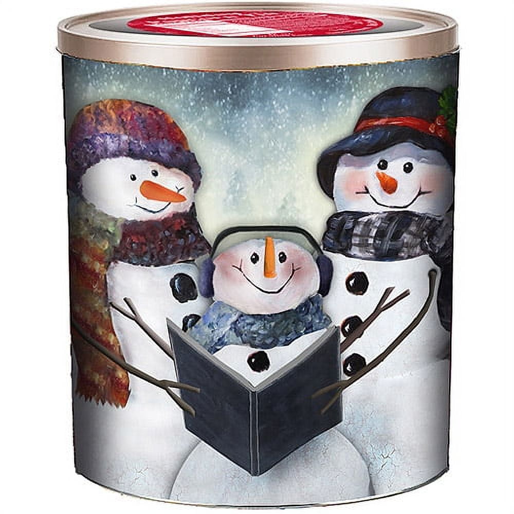 Gourmet Select Holiday Caroling Snowmen Embossed Popcorn Tin Gift, 18